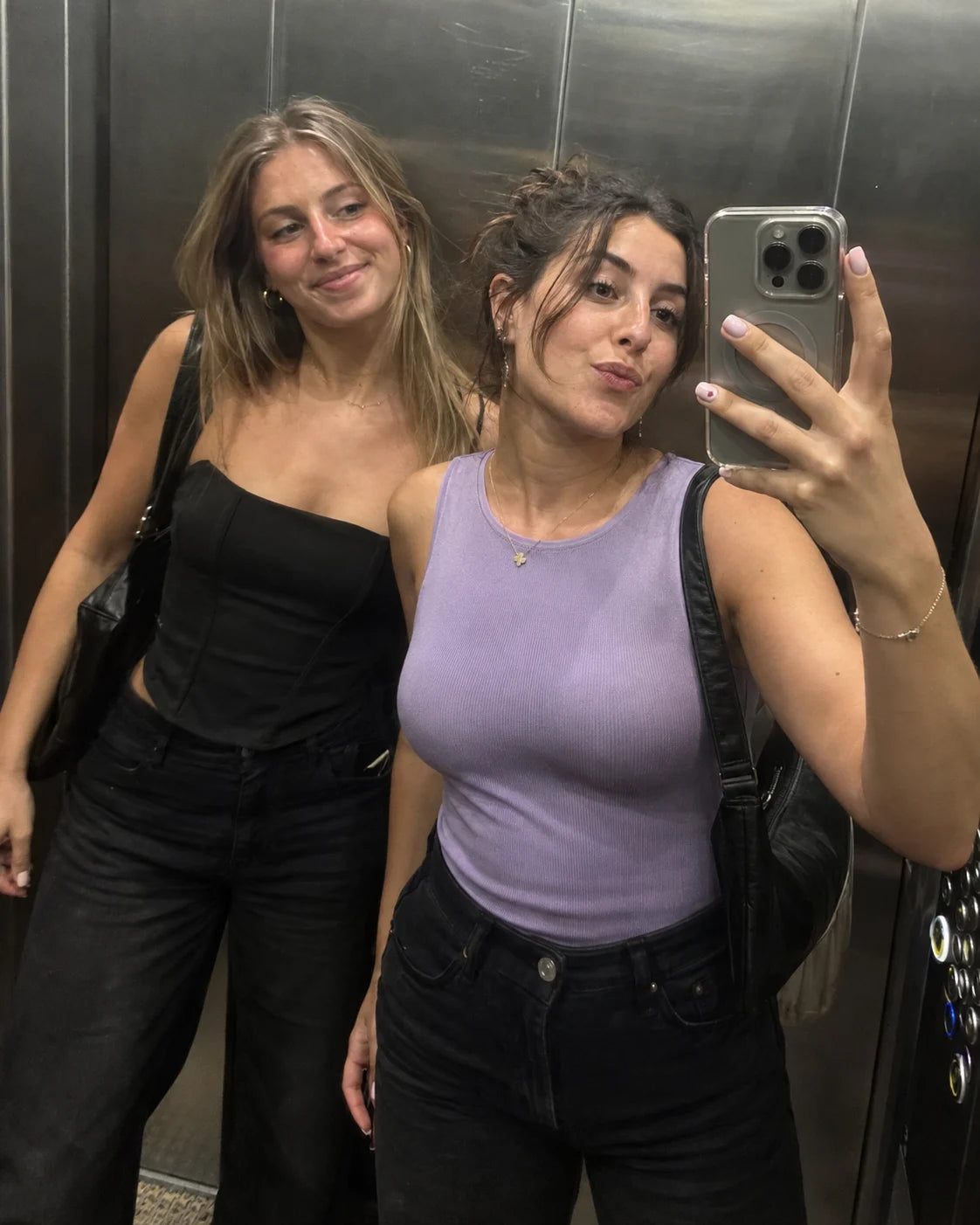Friends together on a night out, from the Lilac Signal night-out edit